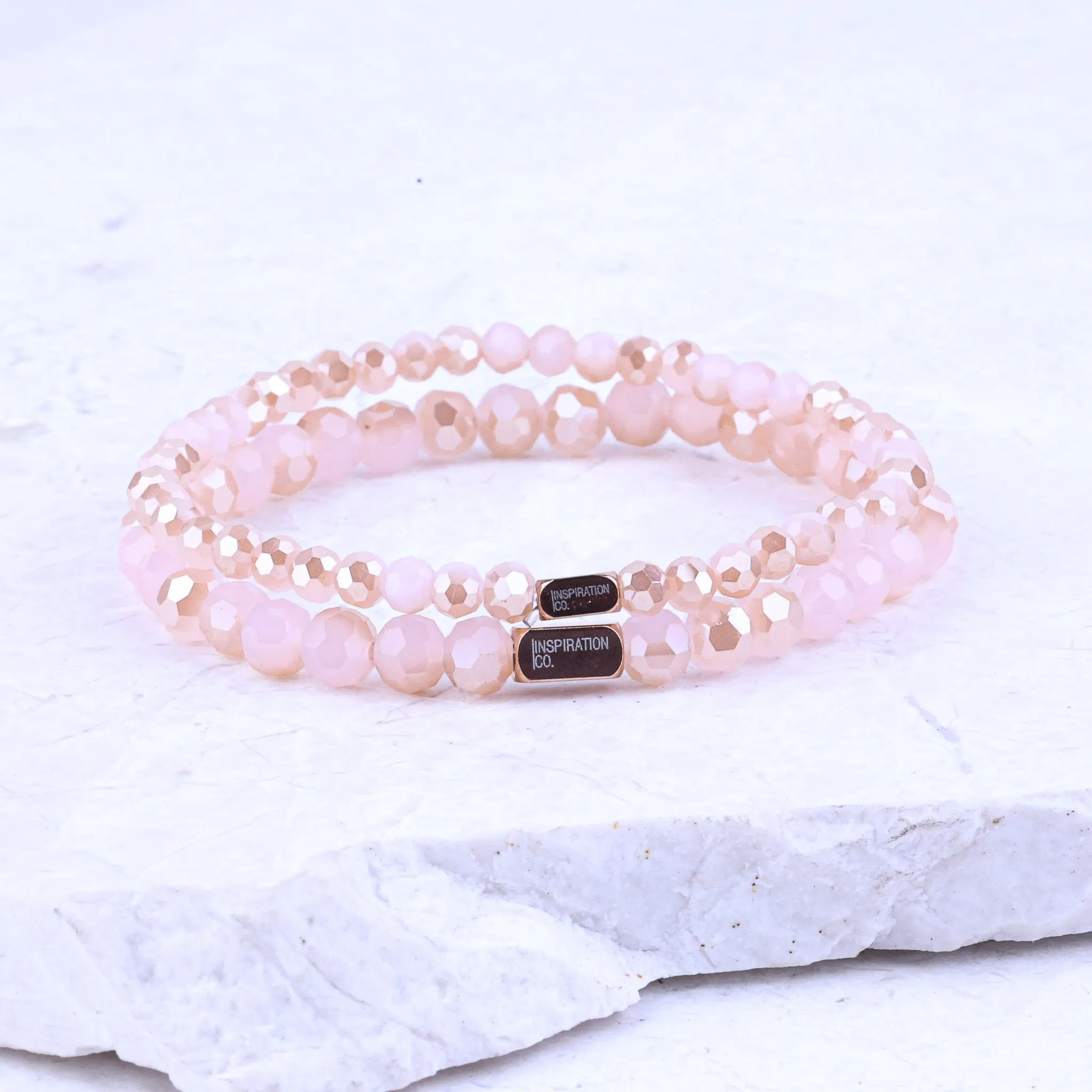 PINK JADE CRYSTAL- ACCENT BRACELET