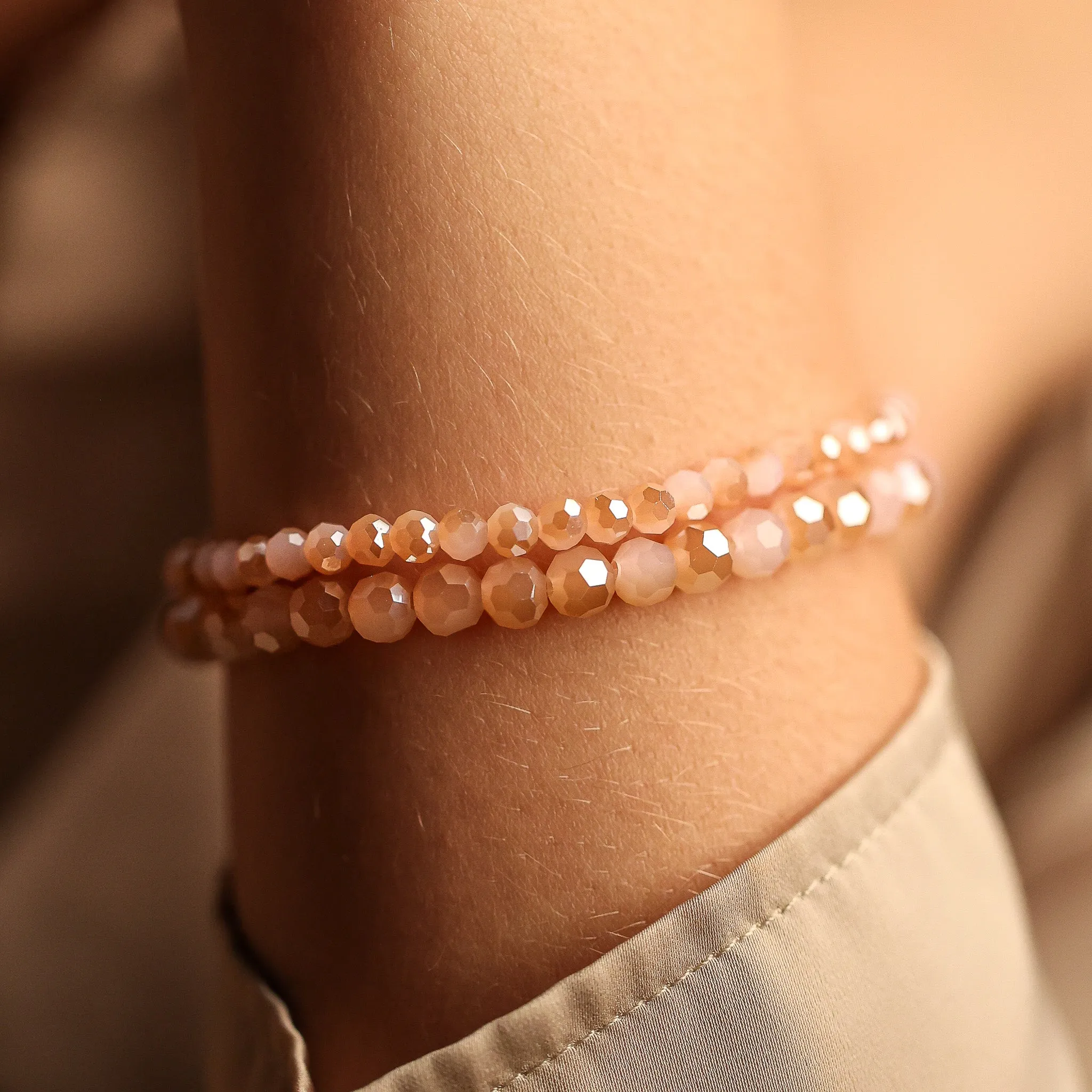 PINK JADE CRYSTAL- ACCENT BRACELET