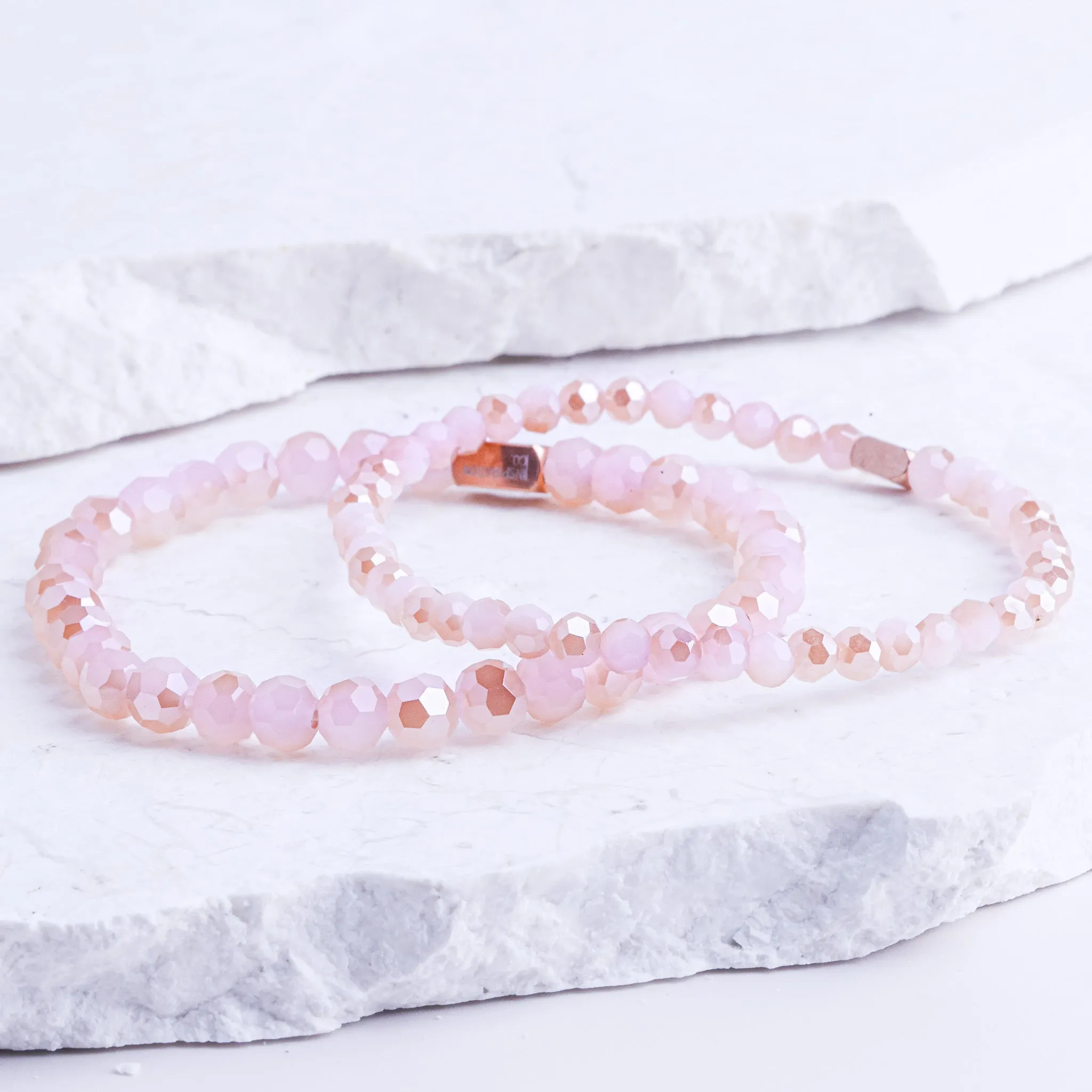 PINK JADE CRYSTAL- ACCENT BRACELET