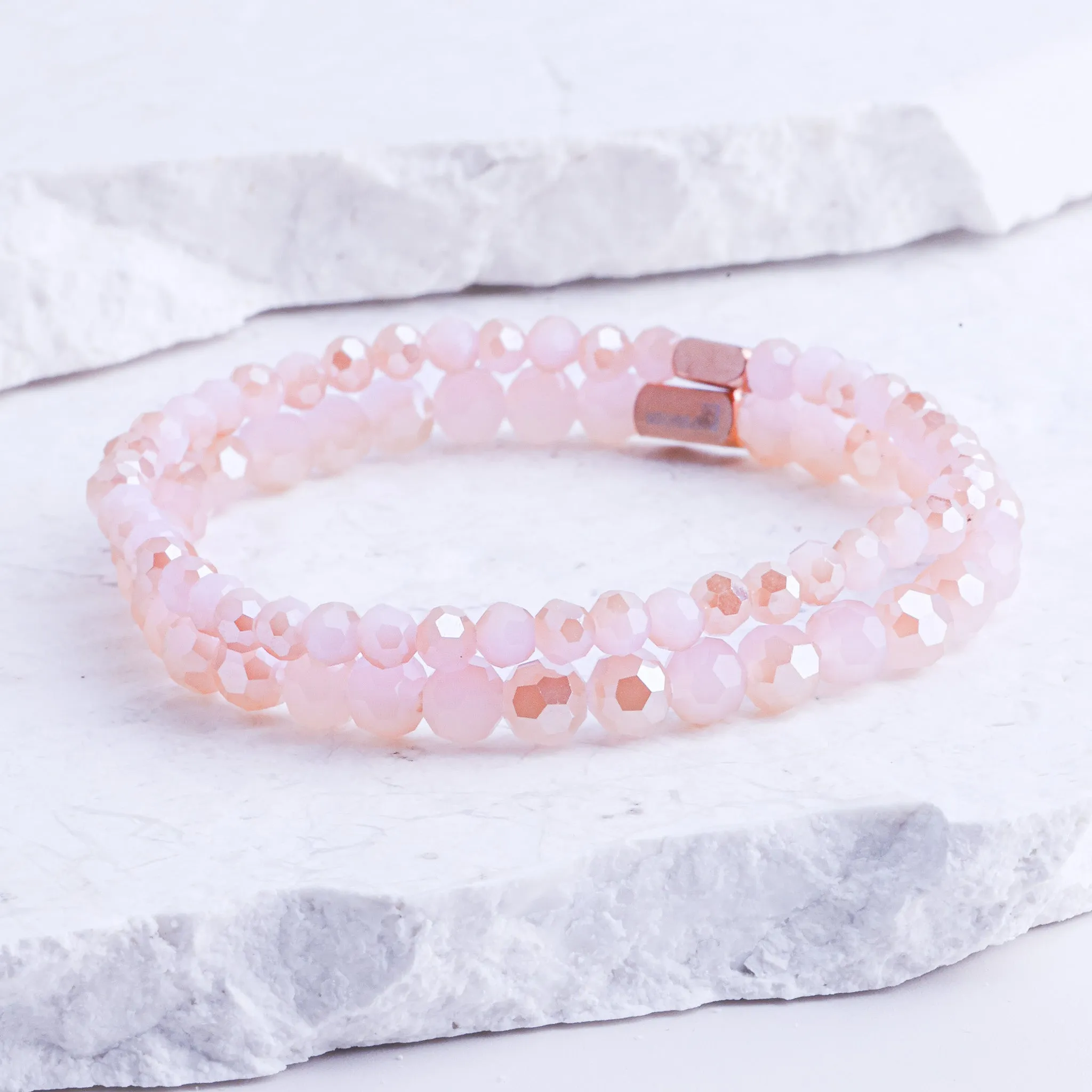 PINK JADE CRYSTAL- ACCENT BRACELET