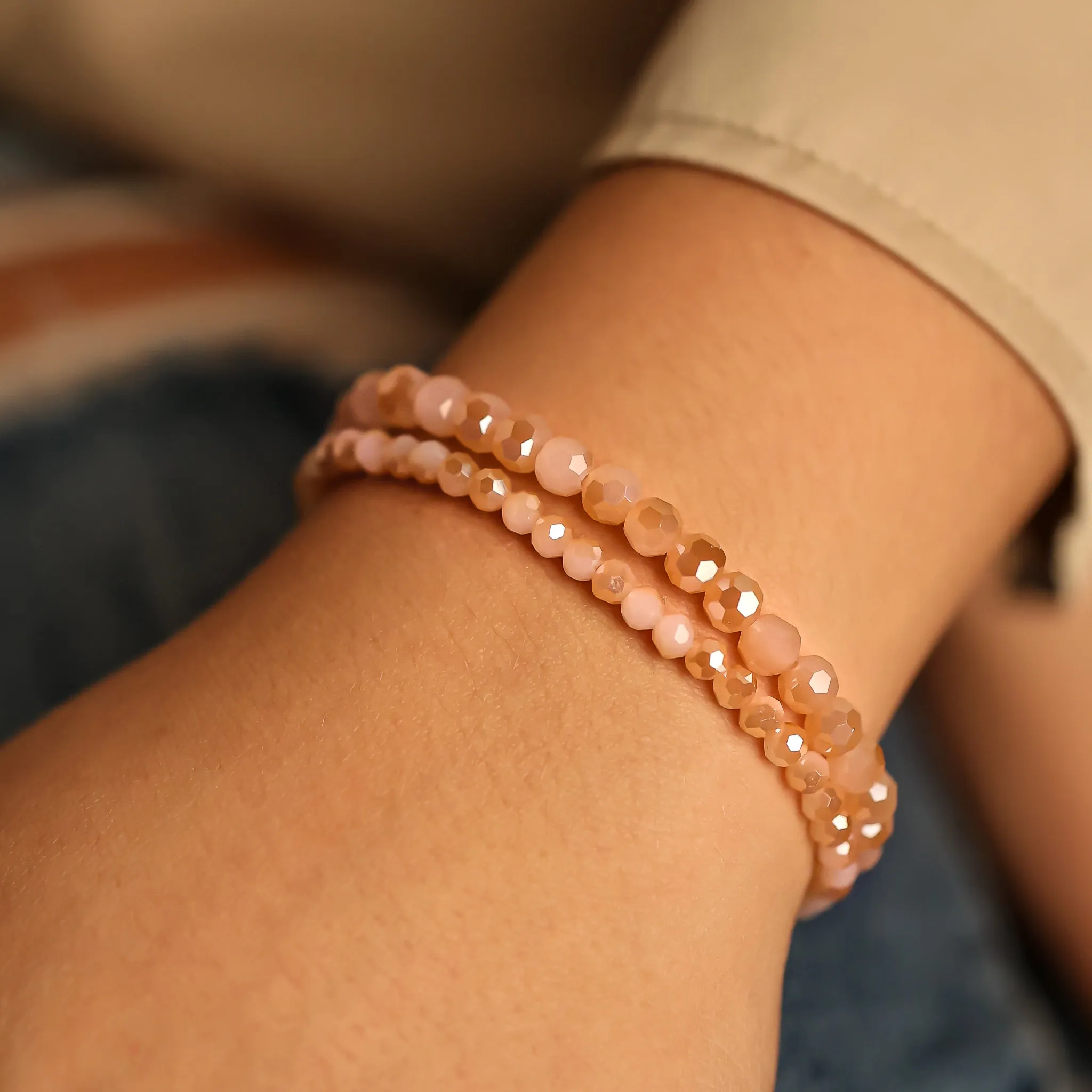 PINK JADE CRYSTAL- ACCENT BRACELET