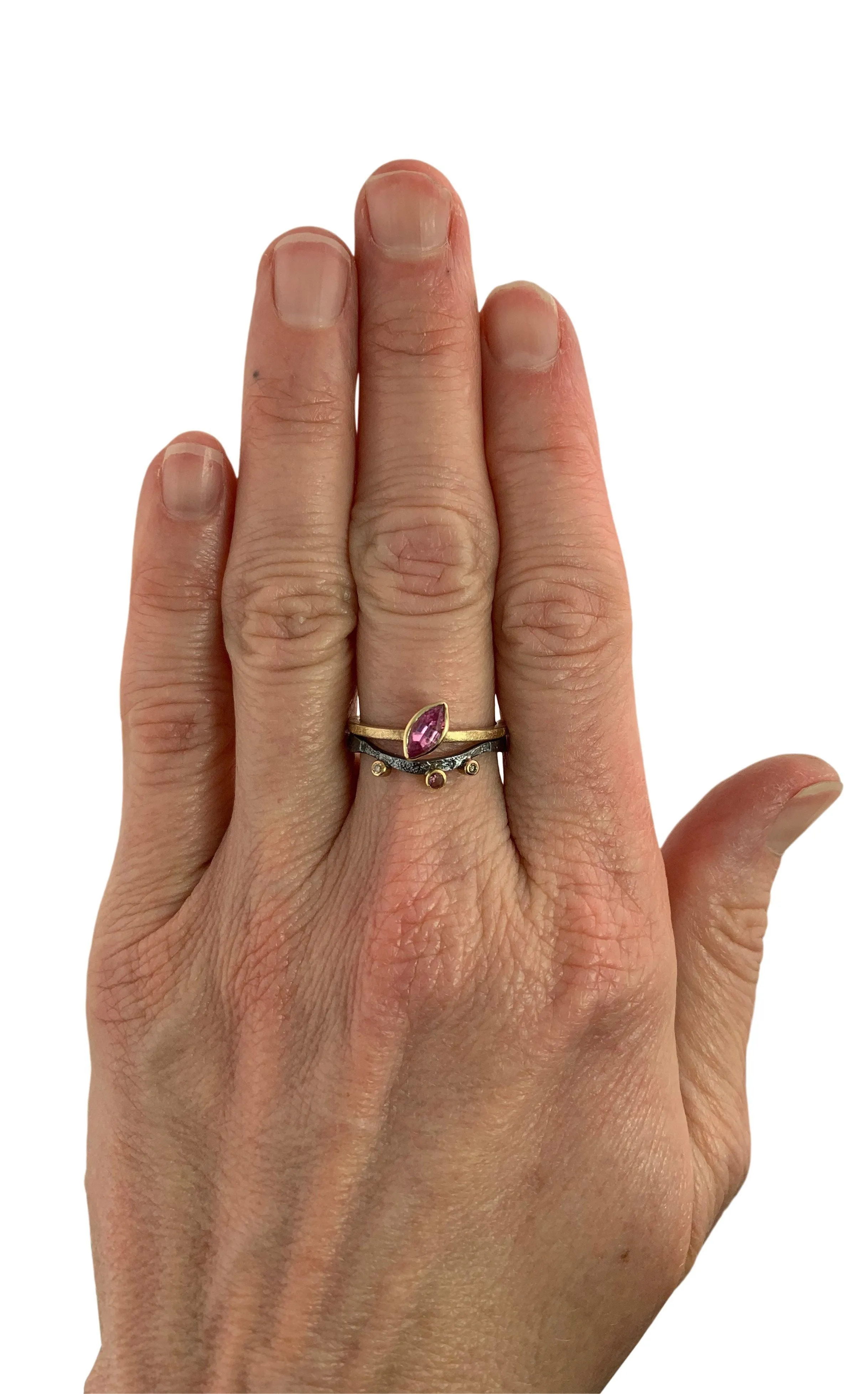 Pink Sapphire Marquise Stacker Ring