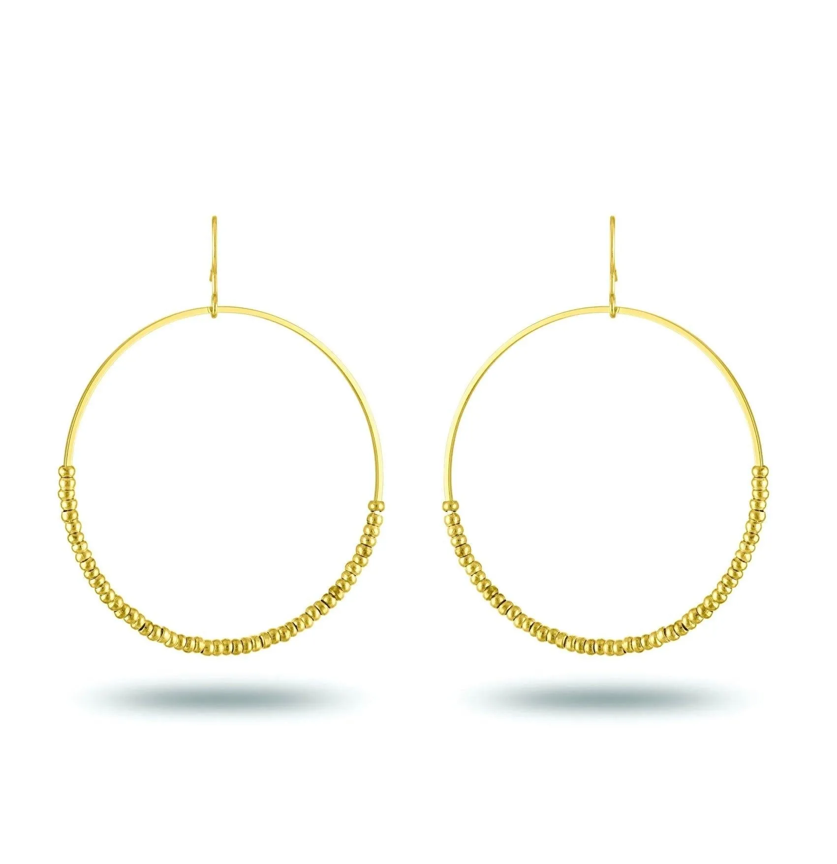 Piper & Jade Gold Beaded Hoop Earrings