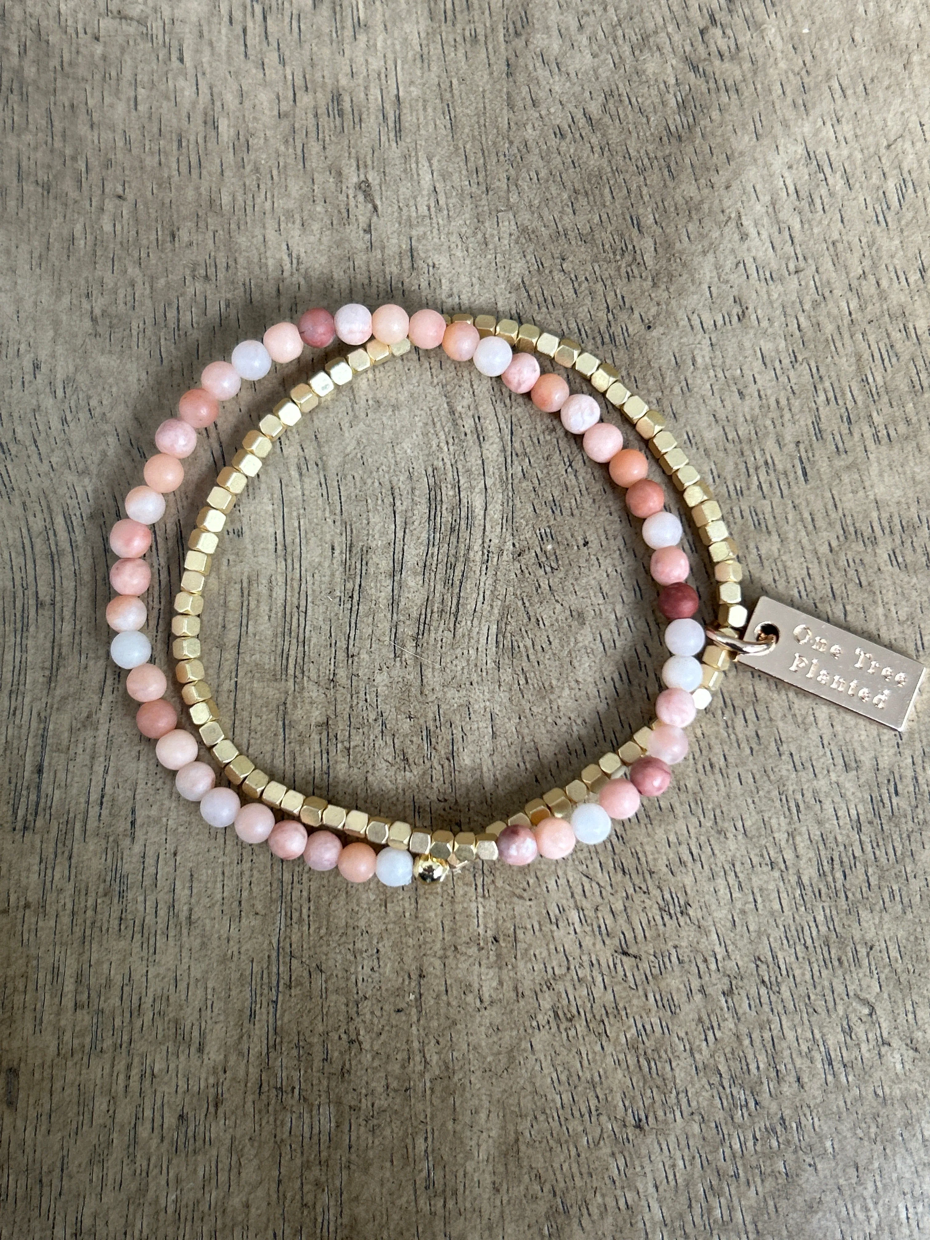 Plainly Peach Wrap Bracelet Stack