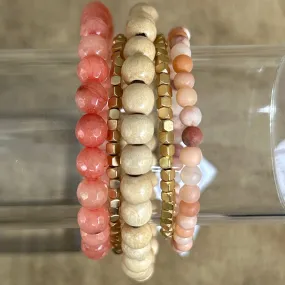 Plainly Peach Wrap Bracelet Stack