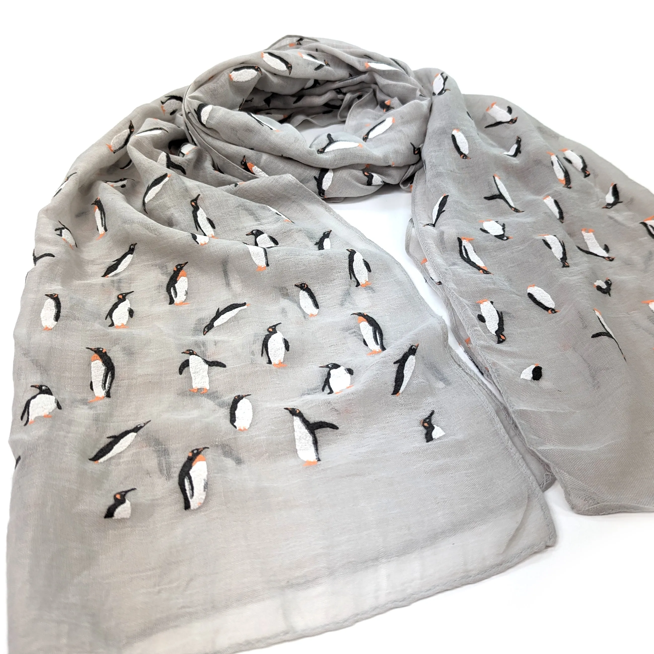 Playing Penguins Scarf - Grey