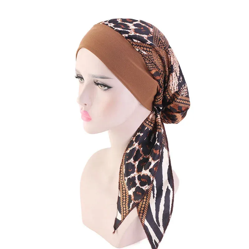 Pre-Tied Chiffon Floral Hijab Headscarf for Muslim Women