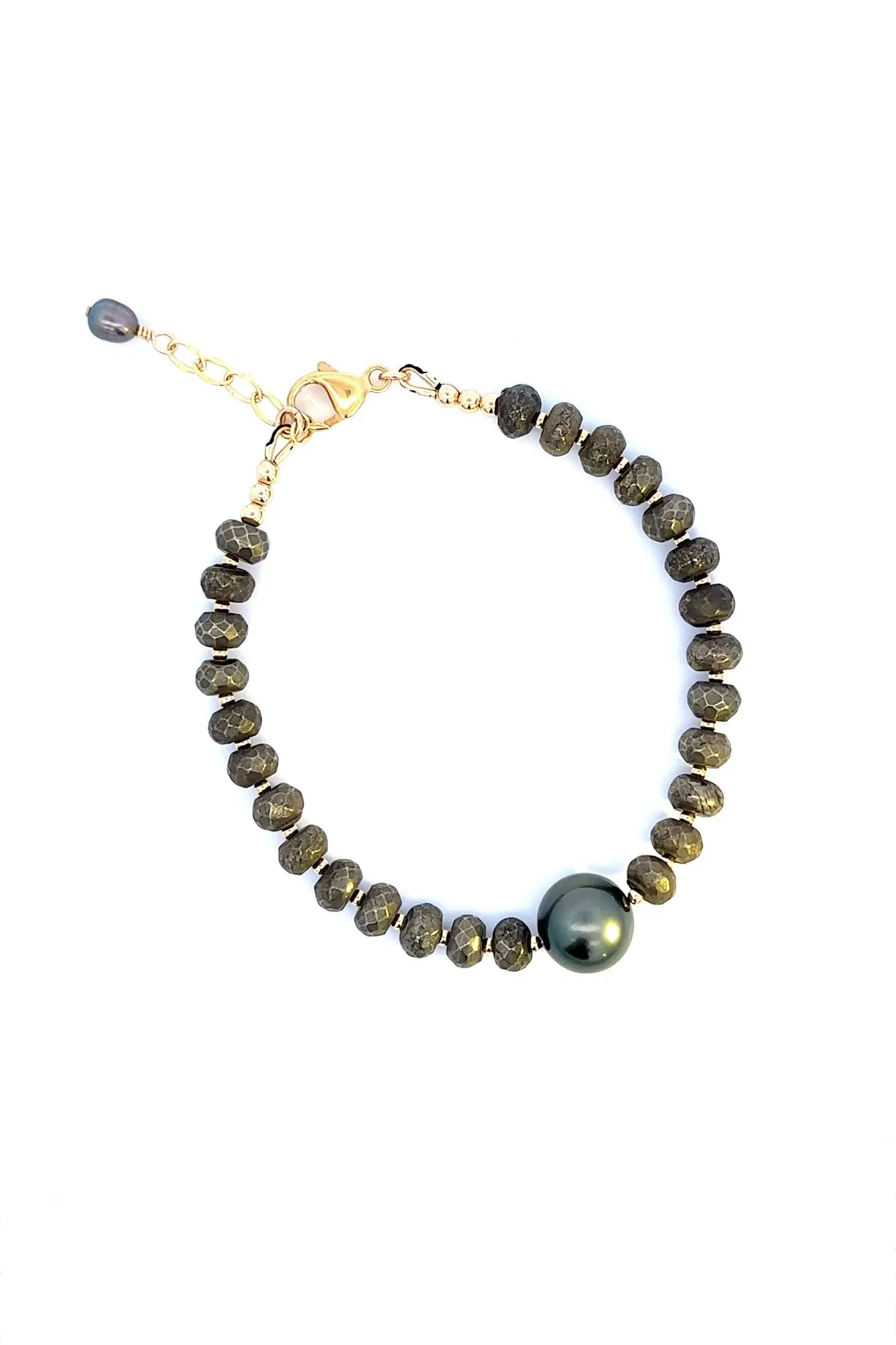 Pyrite Boho Beaded Tahitian Bracelet