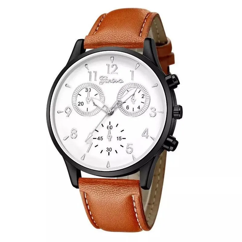 Quartz Watch Simple Casual Belt Watch Geneva Watch Men