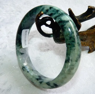 "Yin Yang" with Peek of Lavender Burmese Jadeite Bangle Bracelet 54.5 mm   Certificate (8514)