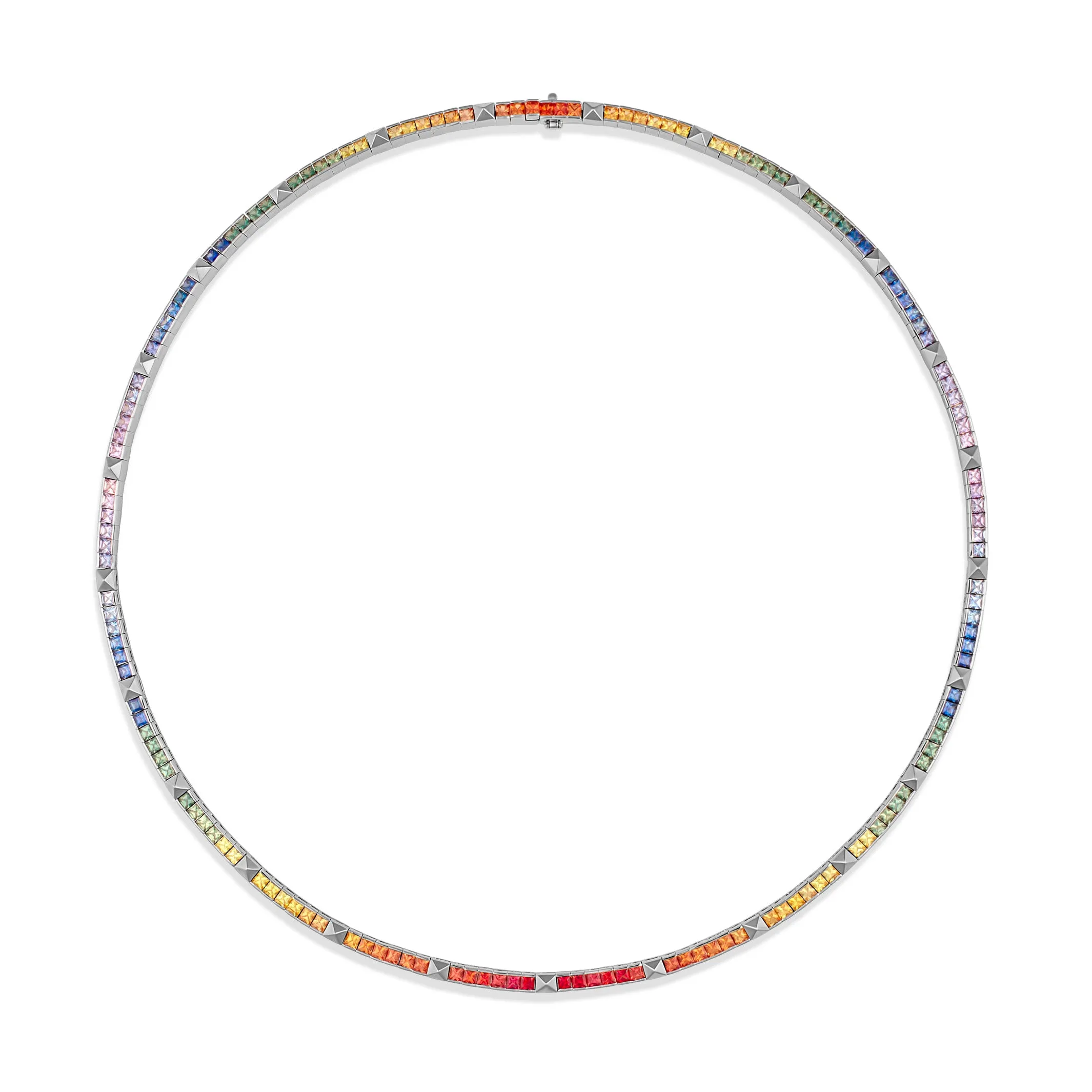 R.08® Une Rainbow Sapphire Necklace | Yellow Gold