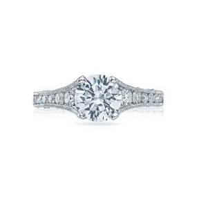 Reverse Crescent Channel Set Round Engagement Ring