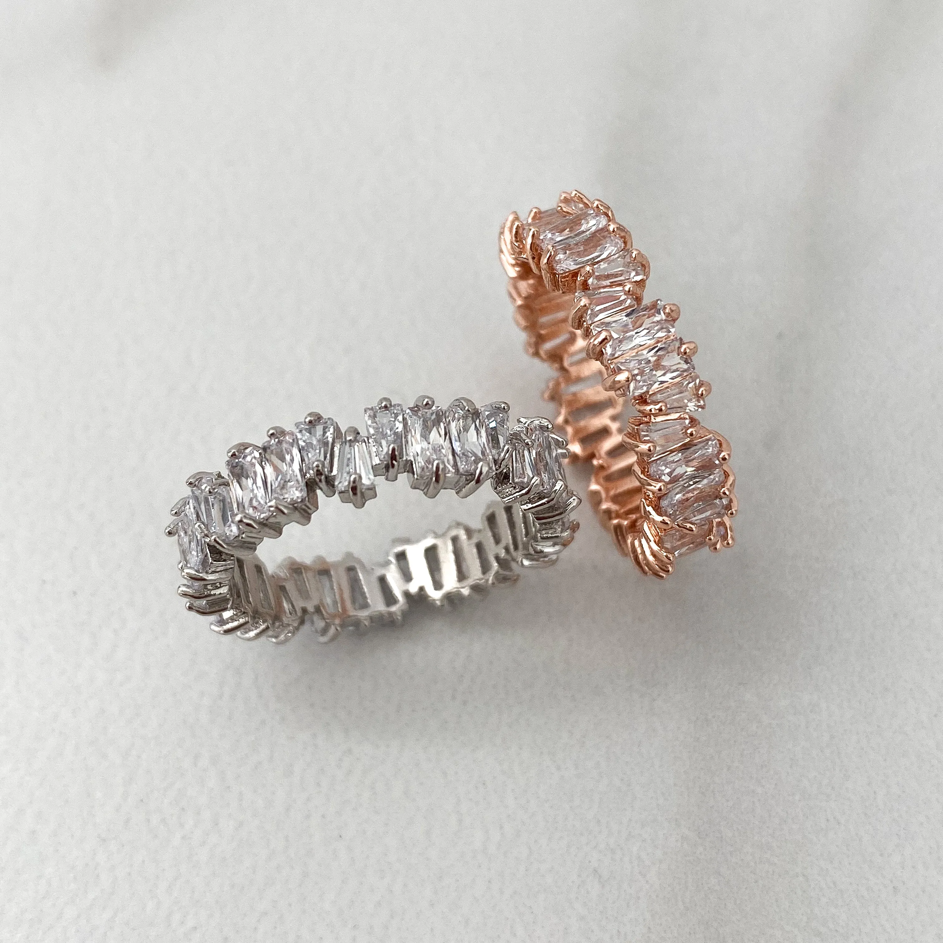 RIRI Cubic Zirconia Ring (Rose Gold & White Gold)