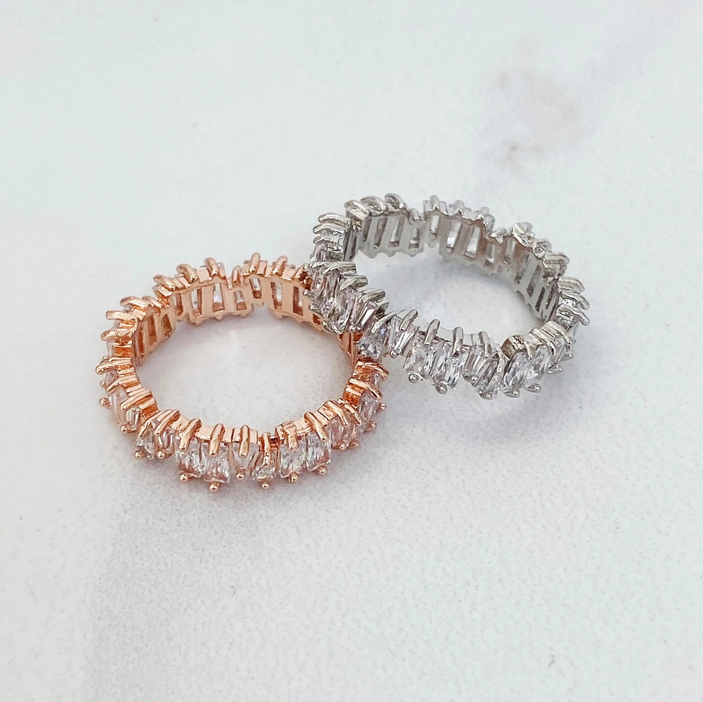 RIRI Cubic Zirconia Ring (Rose Gold & White Gold)