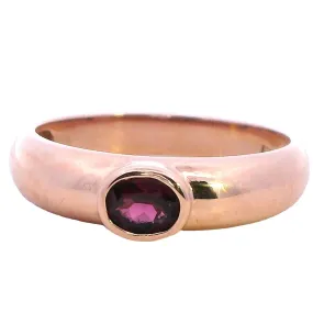 Rose Glow Elegance: 9ct Rose Gold Garnet Ring