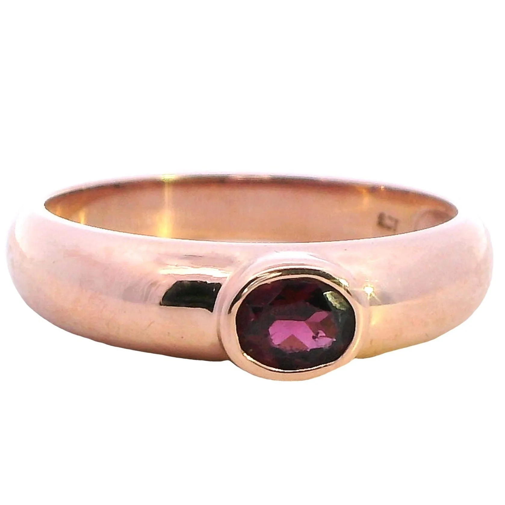 Rose Glow Elegance: 9ct Rose Gold Garnet Ring