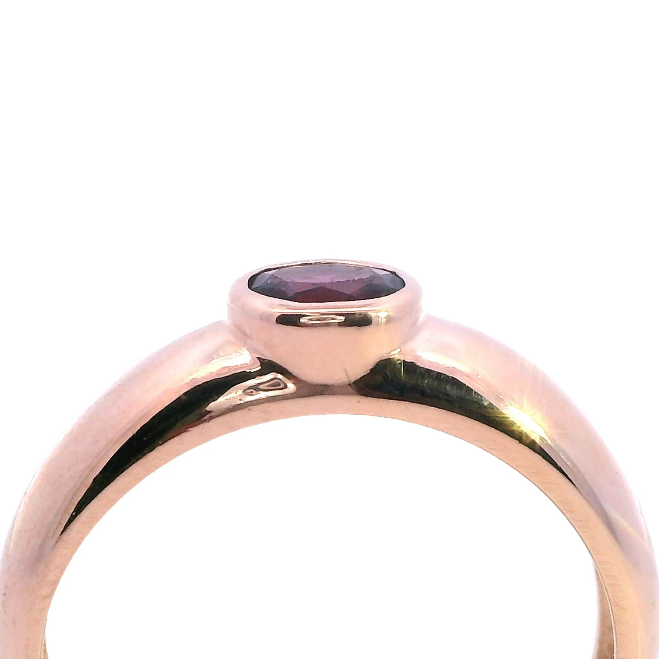 Rose Glow Elegance: 9ct Rose Gold Garnet Ring