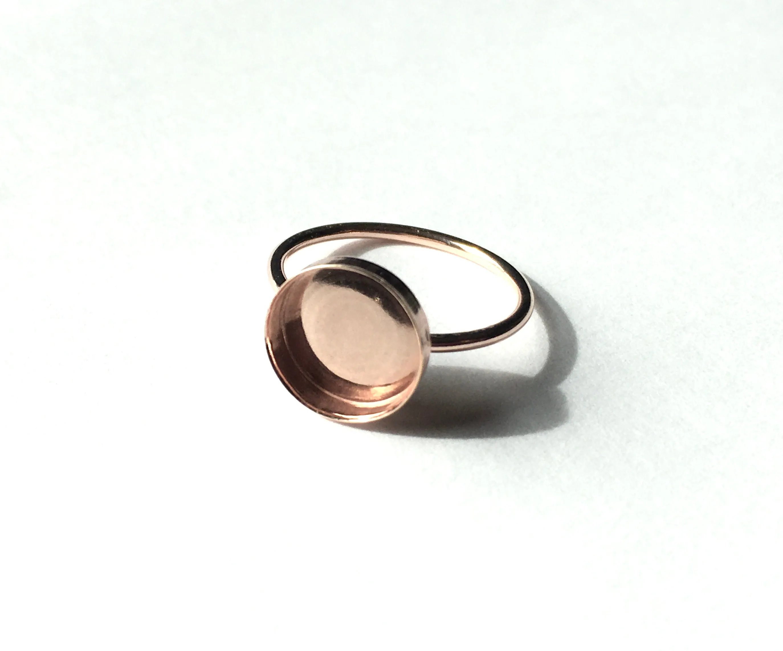 Rose Gold Filled Ring Blank Round Setting | 6 mm, 8 mm, 10 mm, 12 mm