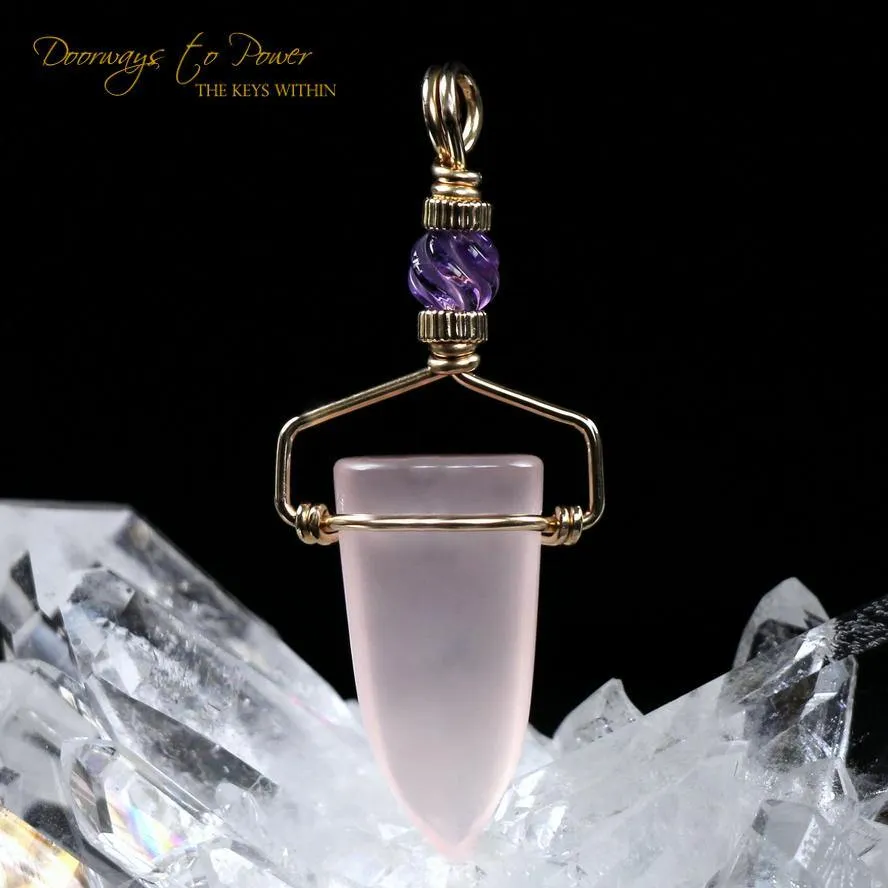 Rose Quartz & Amethyst Healer Pendant