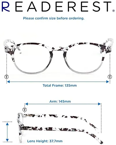 Round-Blue-Light-Blocking-Reading-Glasses-Clear-Black-3-50-Magnification-Computer-Glasses