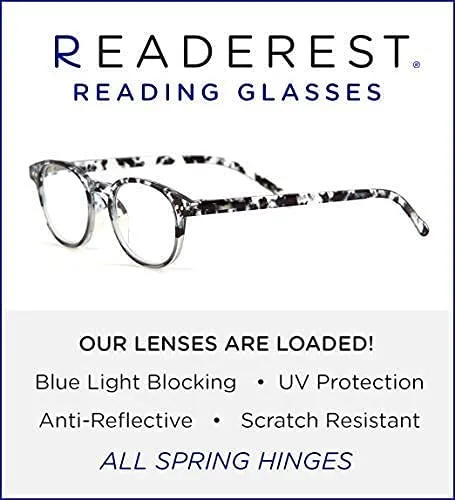 Round-Blue-Light-Blocking-Reading-Glasses-Clear-Black-3-75-Magnification-Computer-Glasses