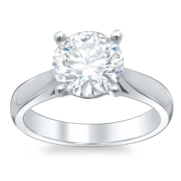 Round Open Tapered Solitaire Engagement Ring 2.7mm