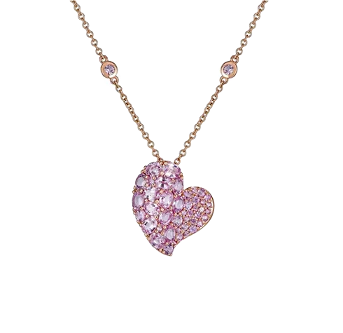 Sabel Collection Rose Gold Pink Sapphire Heart Pendant