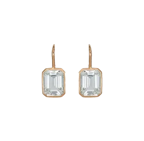 Sabel Collection Rose Gold White Topaz Drop Earrings