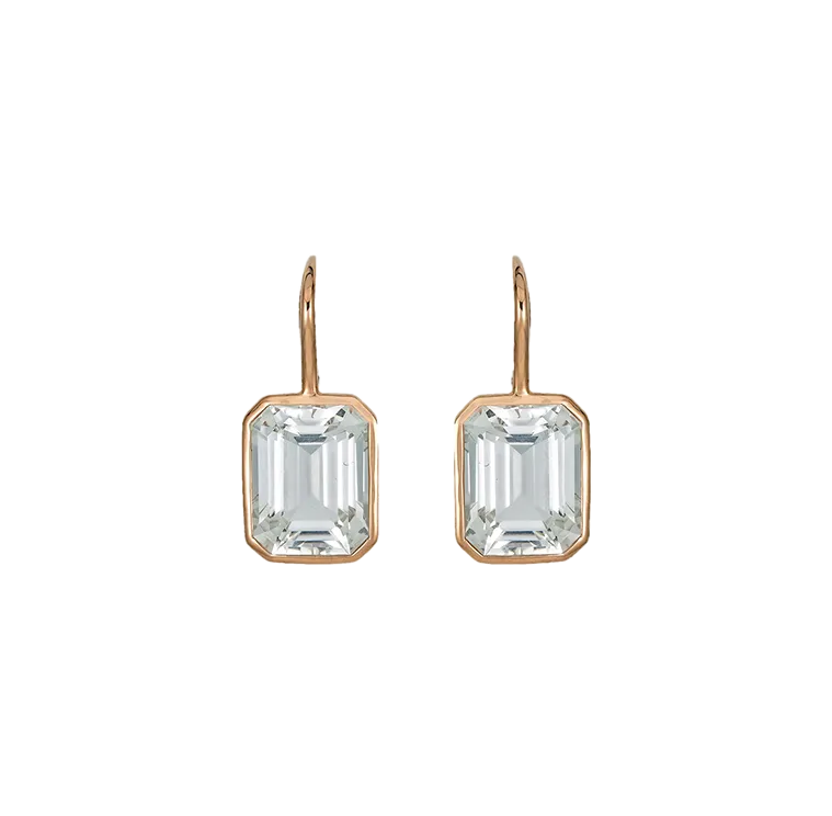 Sabel Collection Rose Gold White Topaz Drop Earrings