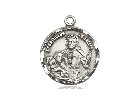 Saint Camillus Silver Pendant With Chain Religious