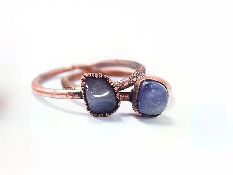 SALE Tumbled tanzanite ring | Stone stacking ring