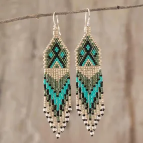 Santiago Kites Long Beaded Waterfall Earrings