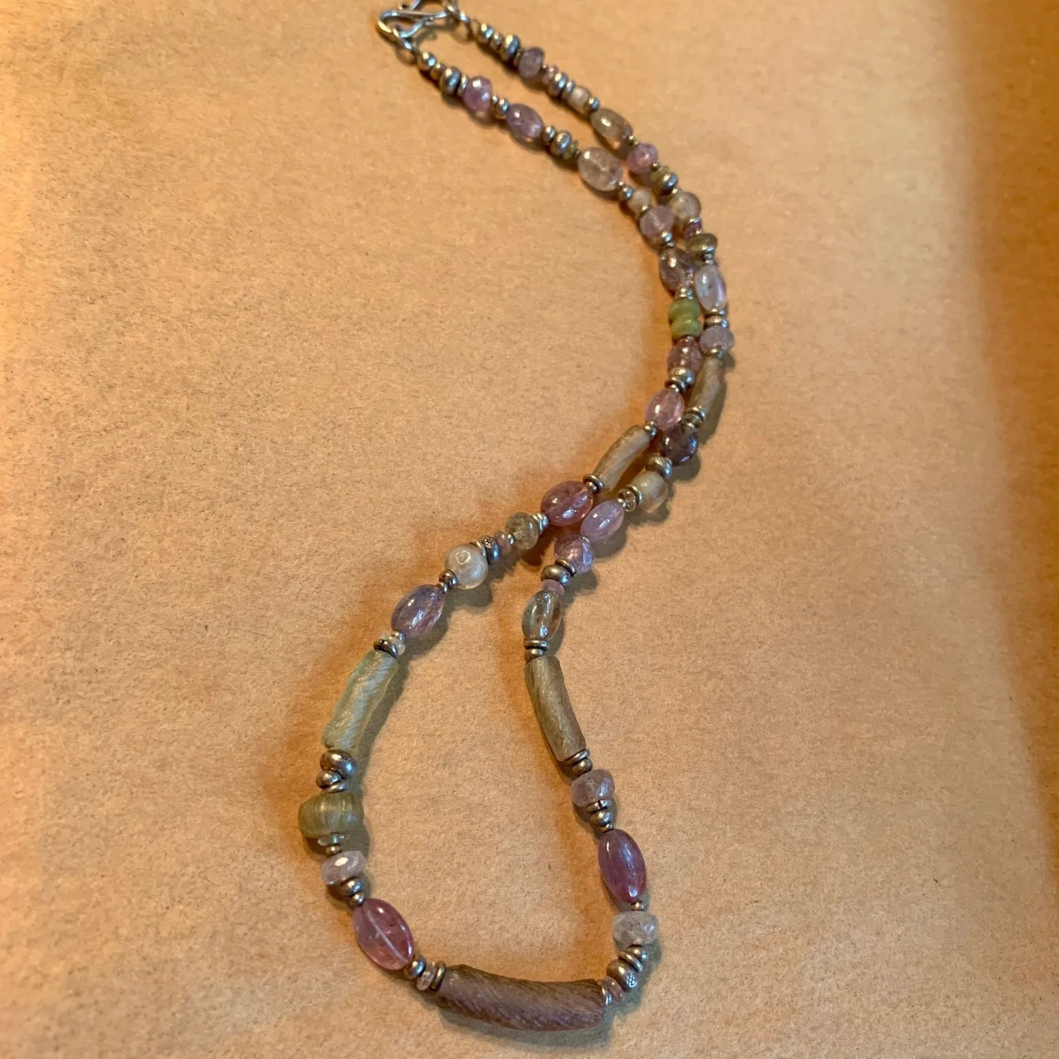 Sapphire & Ancient Glass Necklace by Ruth