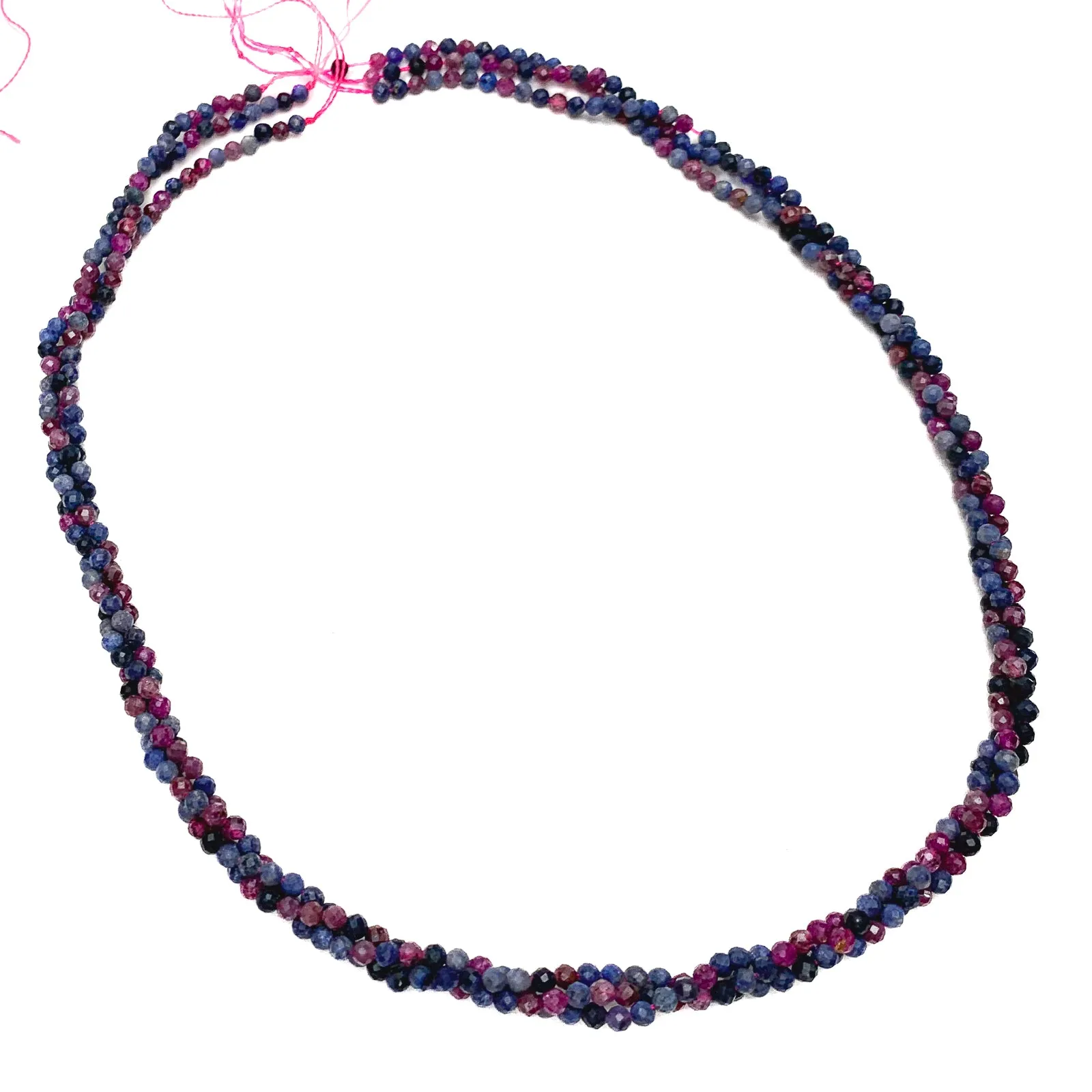 Sapphire Pink / Blue Mix 2.5mm Faceted Rounds Bead Strand