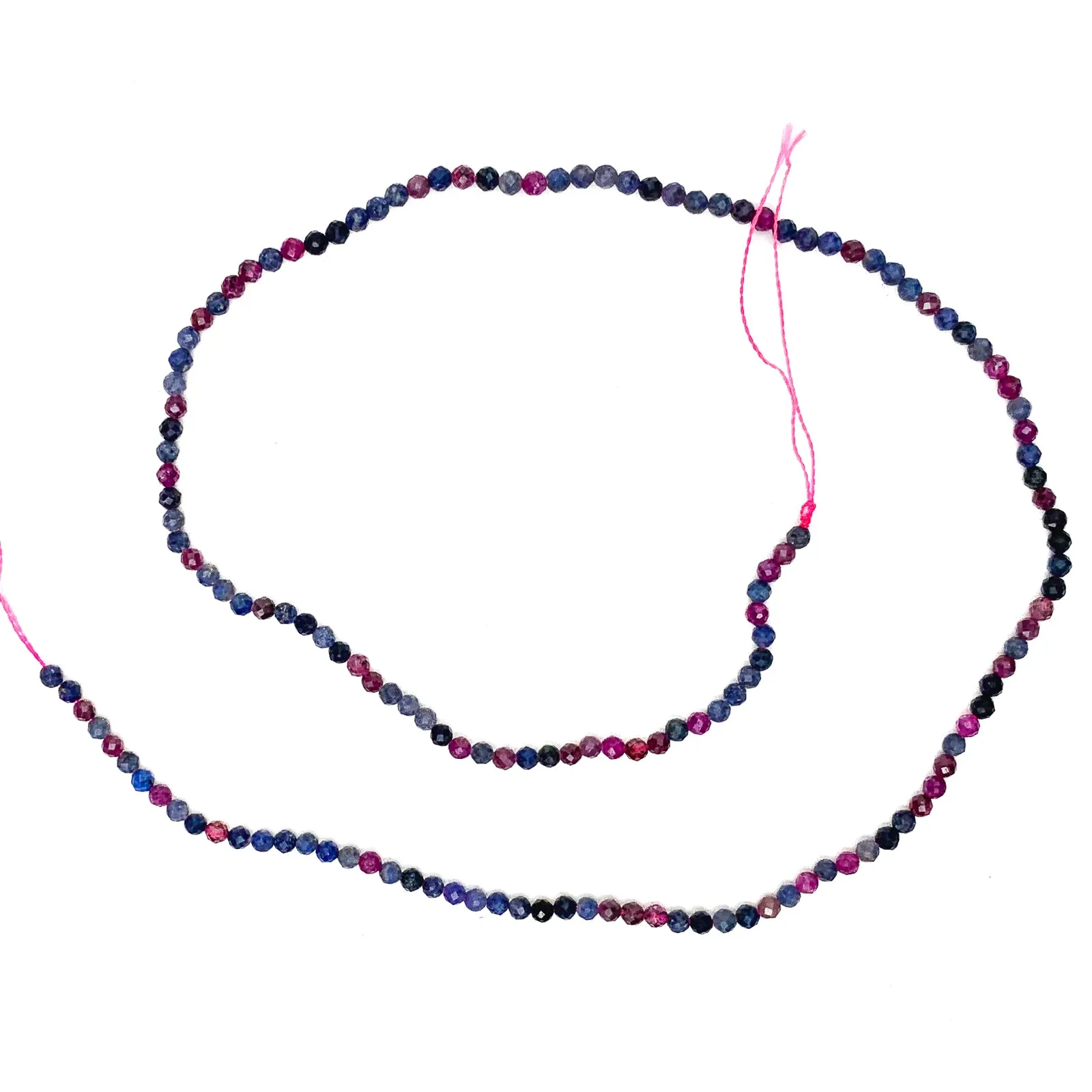 Sapphire Pink / Blue Mix 2.5mm Faceted Rounds Bead Strand