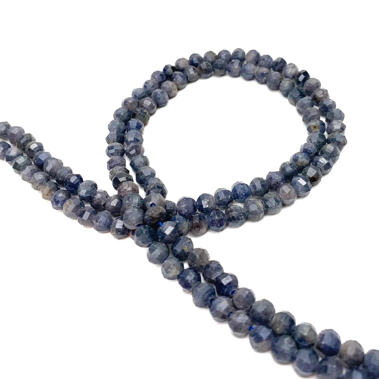 Sapphire Raw 5.5mm Faceted Rounds Bead Strand