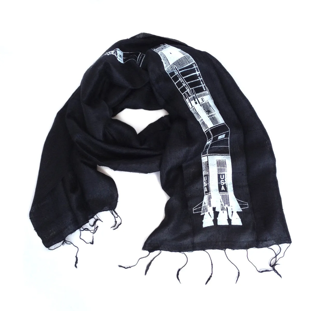 Saturn V Rocket Silk Scarf