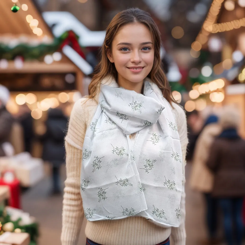 Scarf & Bracelet Gift Set in a Cracker - Mistletoe