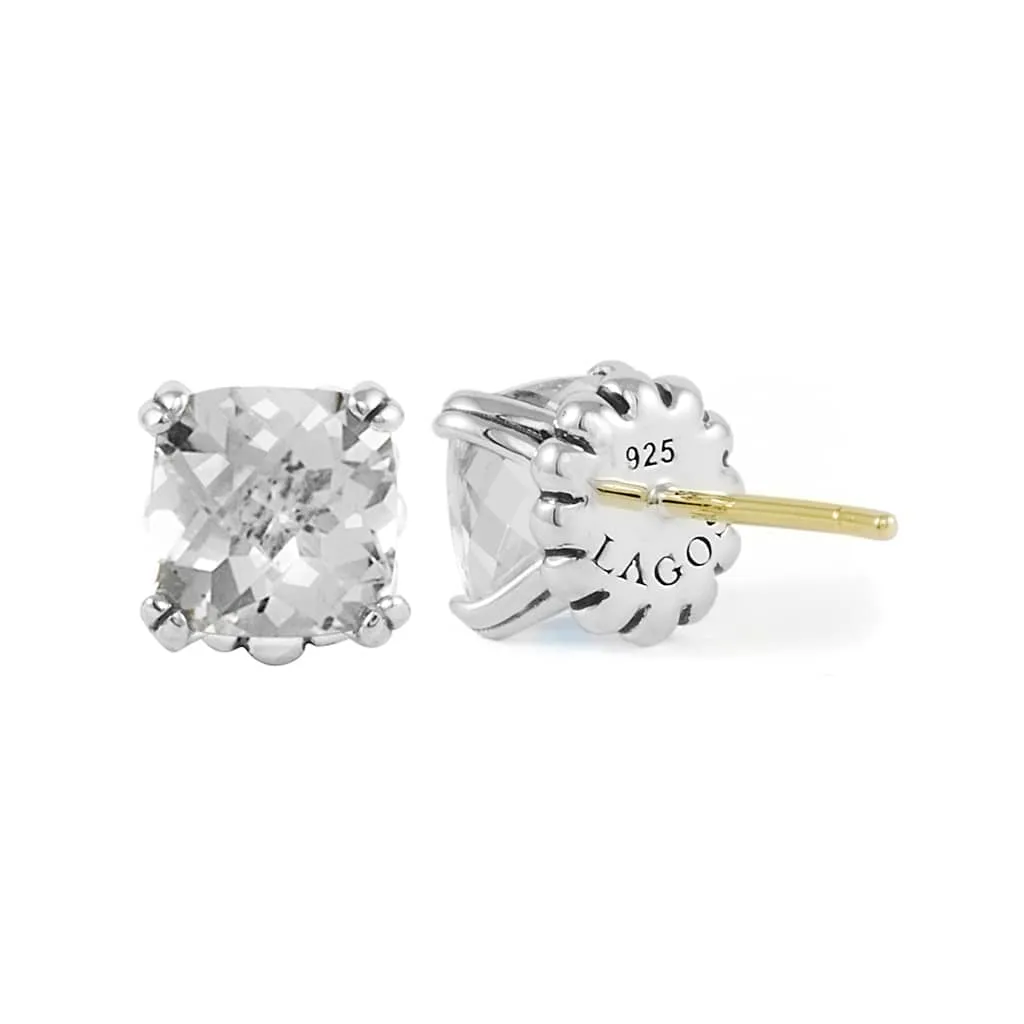 Signature Caviar White Topaz Stud Earrings