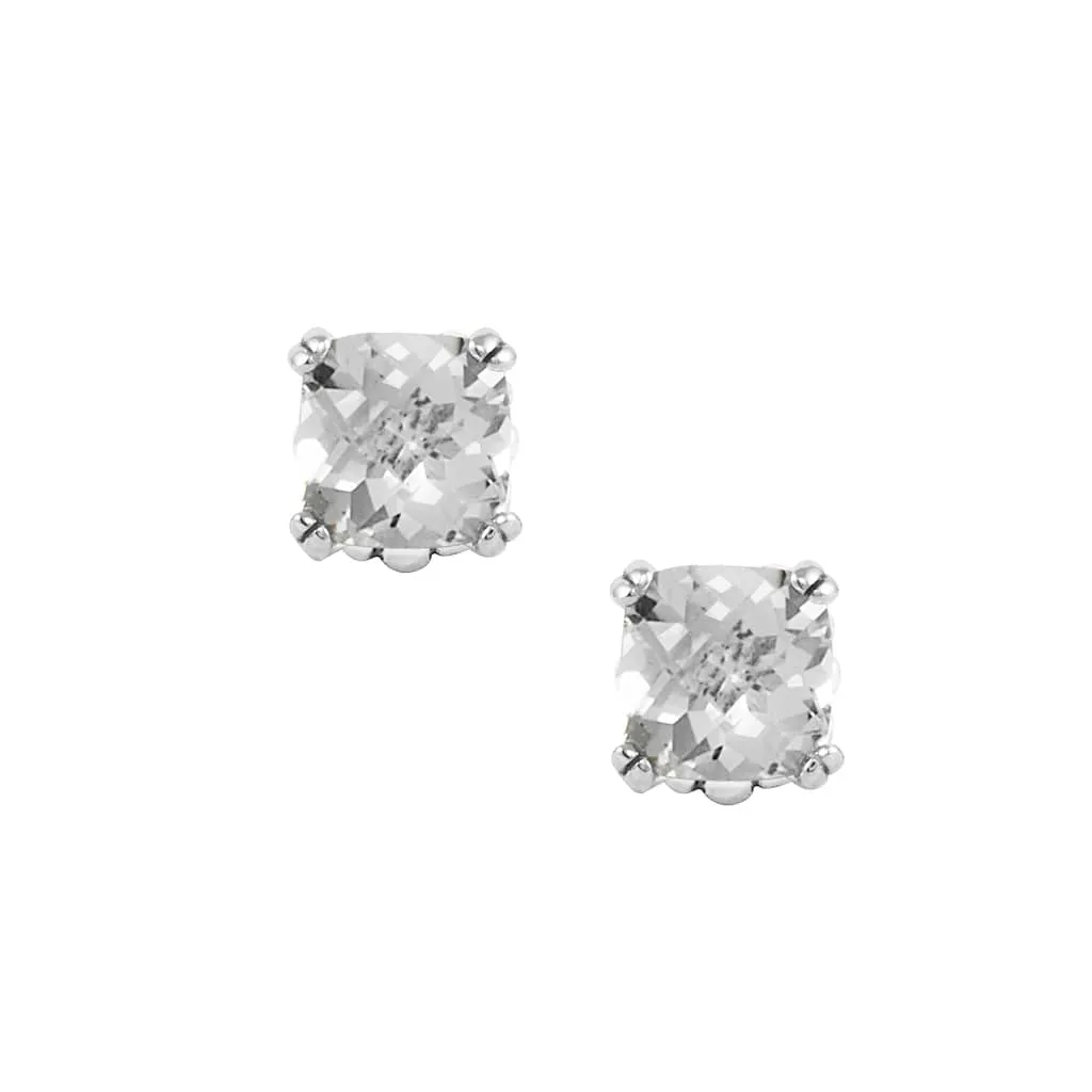 Signature Caviar White Topaz Stud Earrings