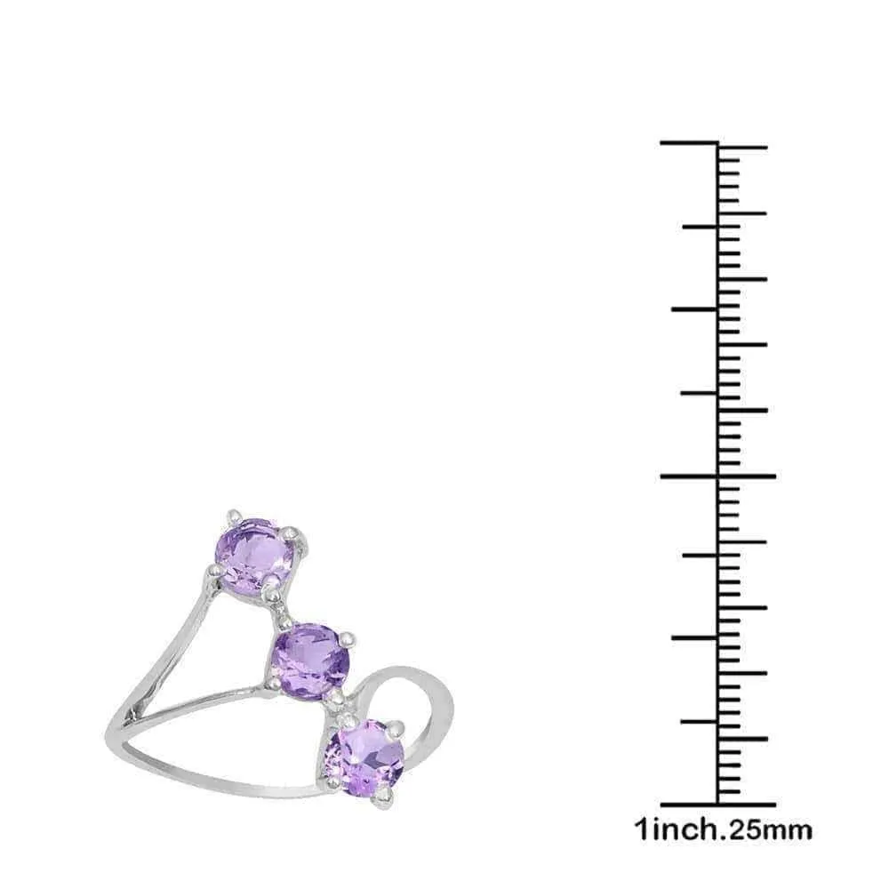 Silver amethyst engagement ring