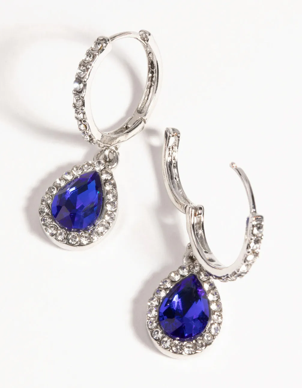 Silver Sapphire Necklace & Earring Set