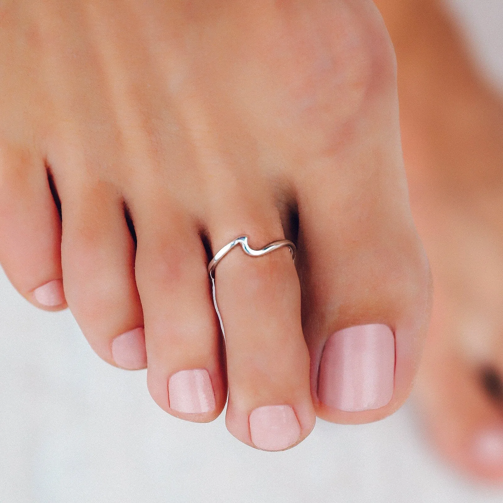 Silver Wave Toe Ring