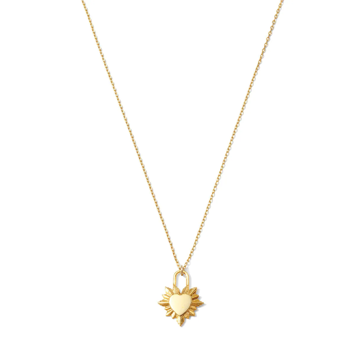 Small Heart Burst Necklace- Gold