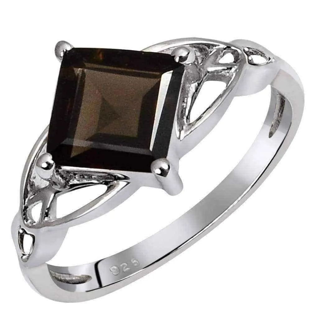 Smoky quartz engagement ring