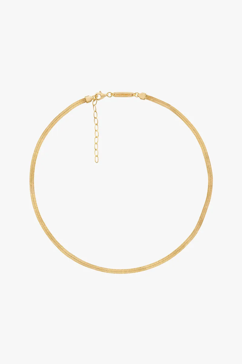 Snake chain necklace gold plated (36cm)