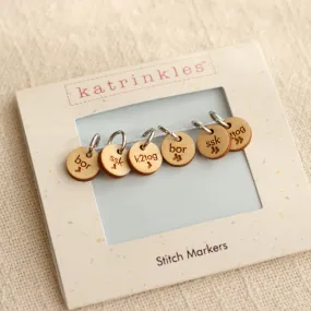 Sock Knitting Instructional Stitch Markers | Set of 6