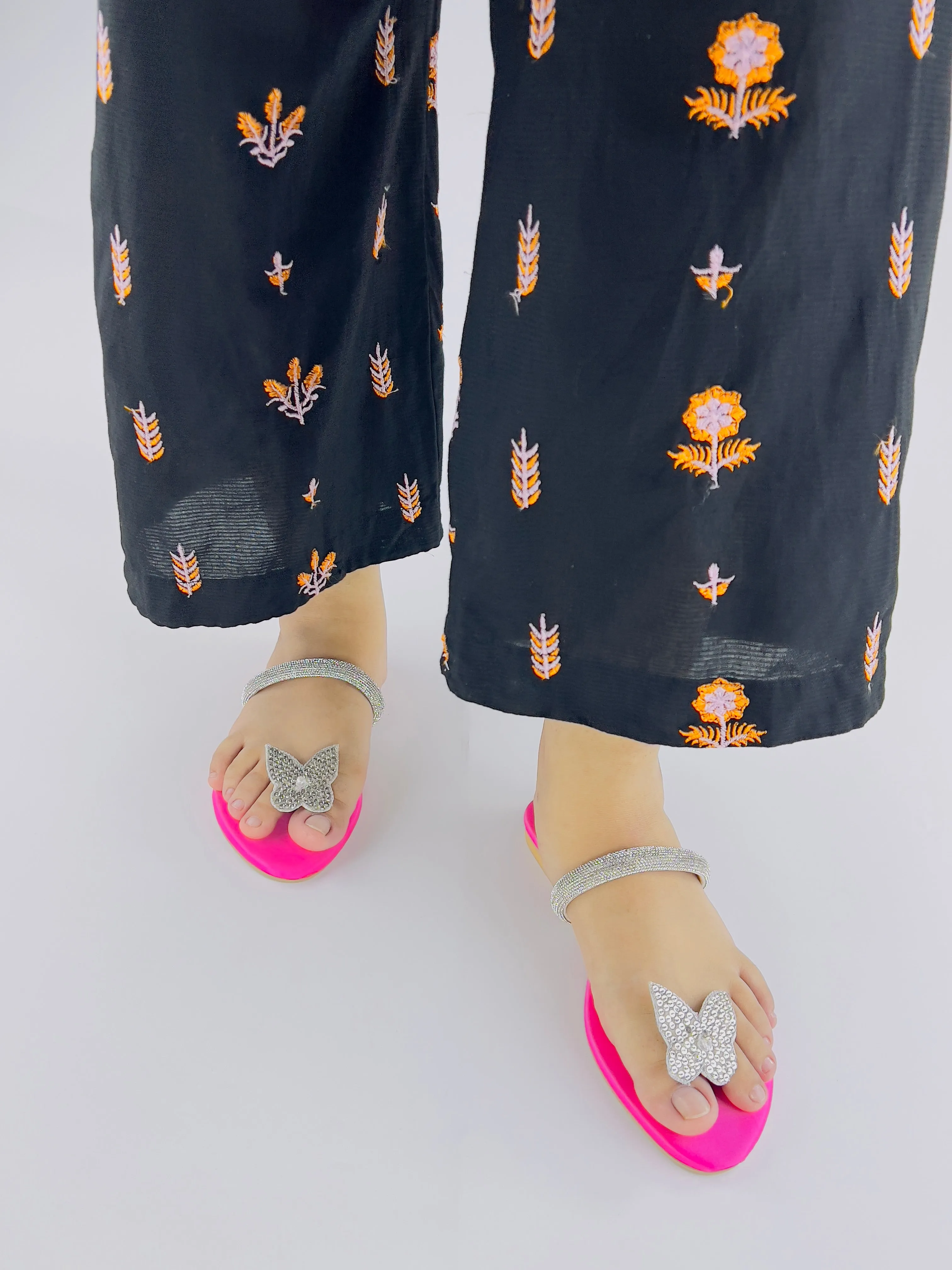 Spunkz Pink Sequins Butterfly Flats