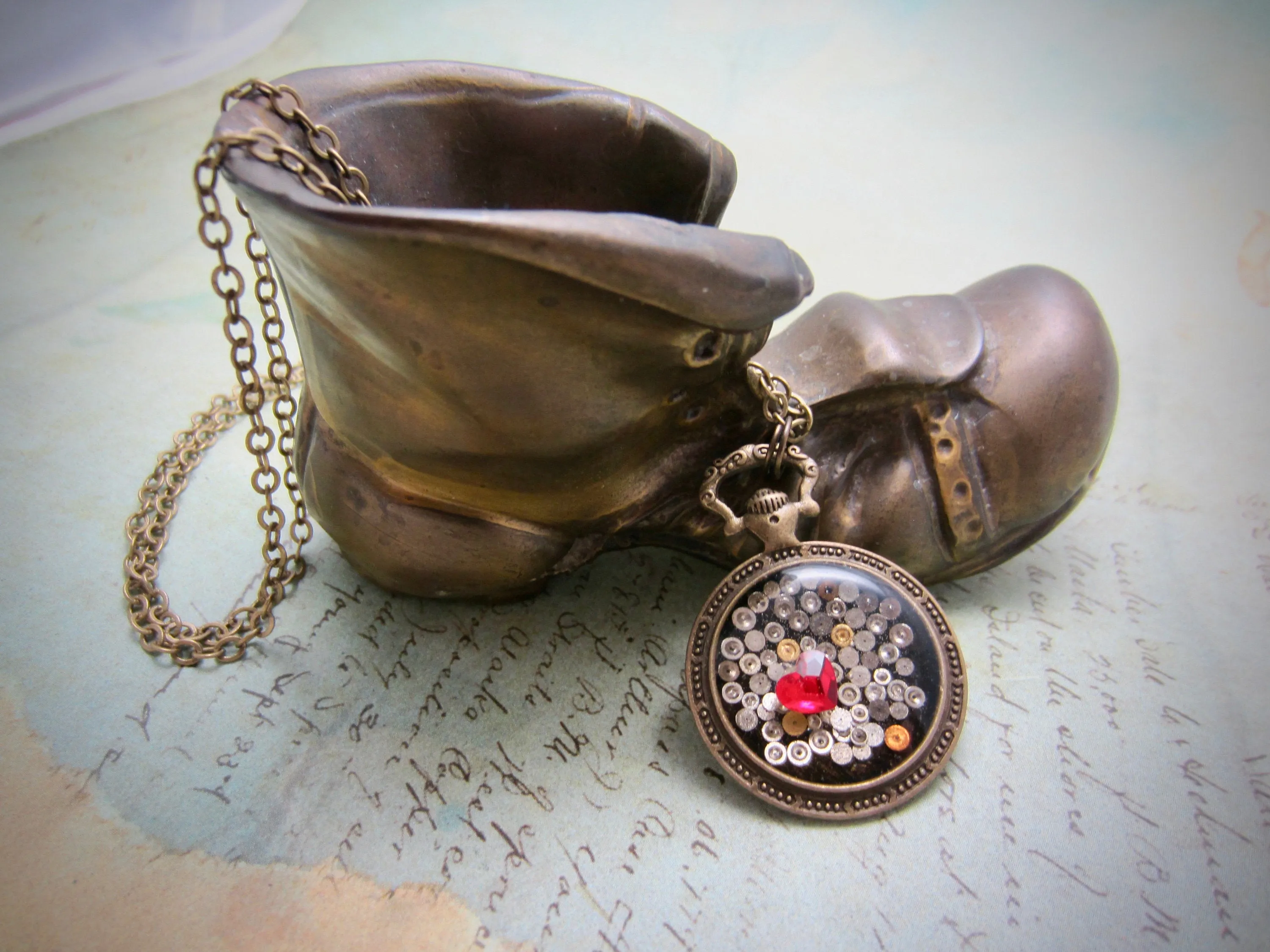 STeampunk pocket watch necklace - Steampunk Necklace - Pocket watch jewels - Valentines gift - Love - Gift for Her