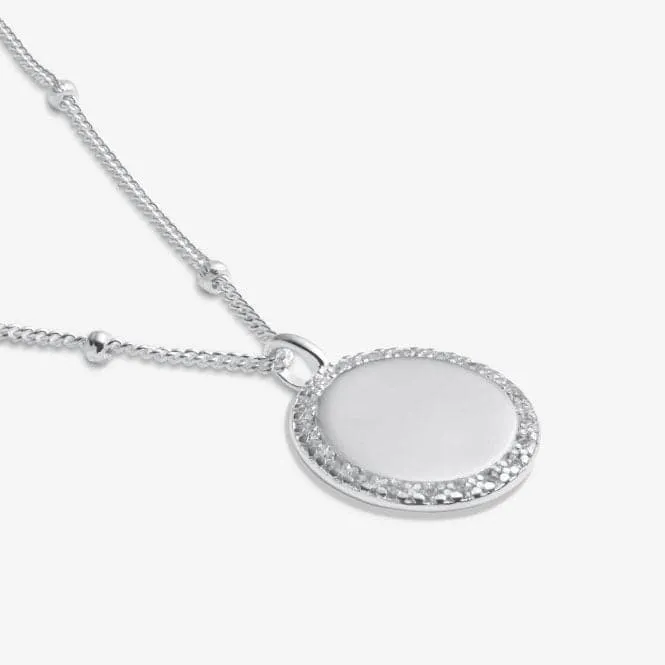 Sterling Silver 40th Birthday Disc Pave 46cm   5cm Necklace JJS0023